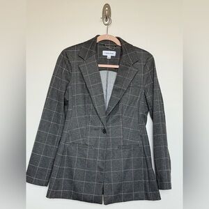 Calvin Klein Women's Grey Plaid Blazer